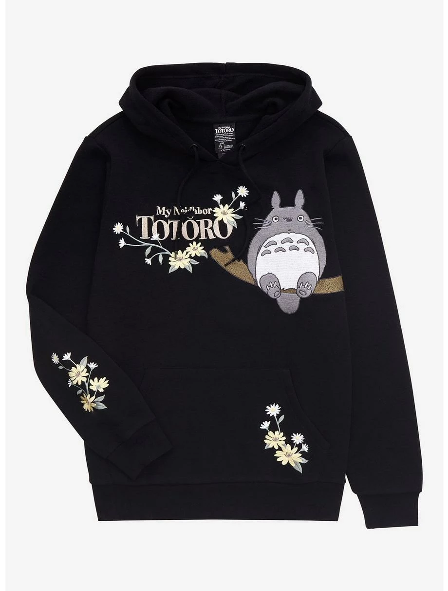 Studio Ghibli My Neighbor Totoro Floral Logo Hoodie - BoxLunch Exclusive 1 Studio Ghibli My Neighbor Totoro Floral Logo Hoodie - BoxLunch Exclusive