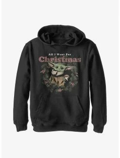Star Wars The Mandalorian The Child Want For Christmas Youth Hoodie