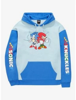 Sonic The Hedgehog Sonic & Knuckles Retro Two-Tone Hoodie - BoxLunch Exclusive