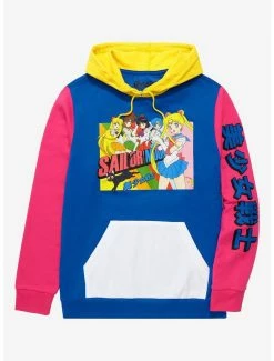 Pretty Guardian Sailor Moon Sailor Guardians Group Portrait Color Block Hoodie - BoxLunch Exclusive
