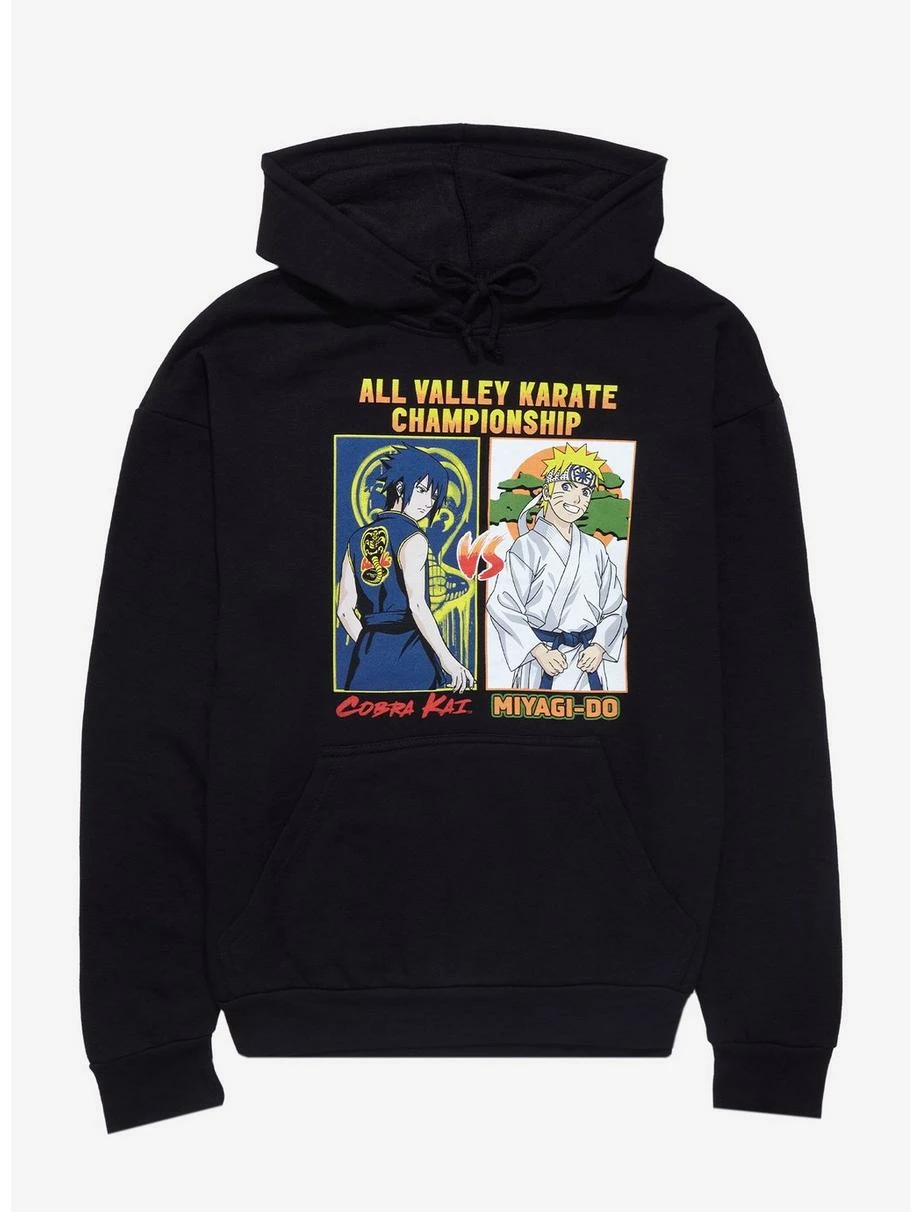 Naruto Shippuden X Cobra Kai Sasuke Vs. Naruto Portrait Hoodie - BoxLunch Exclusive 1 Naruto Shippuden X Cobra Kai Sasuke Vs. Naruto Portrait Hoodie - BoxLunch Exclusive