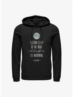 Disney Peter Pan Second Star To The Right Script Hoodie