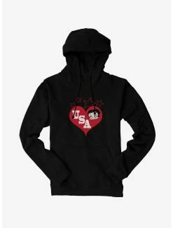 Betty Boop Betty Hearts USA Hoodie