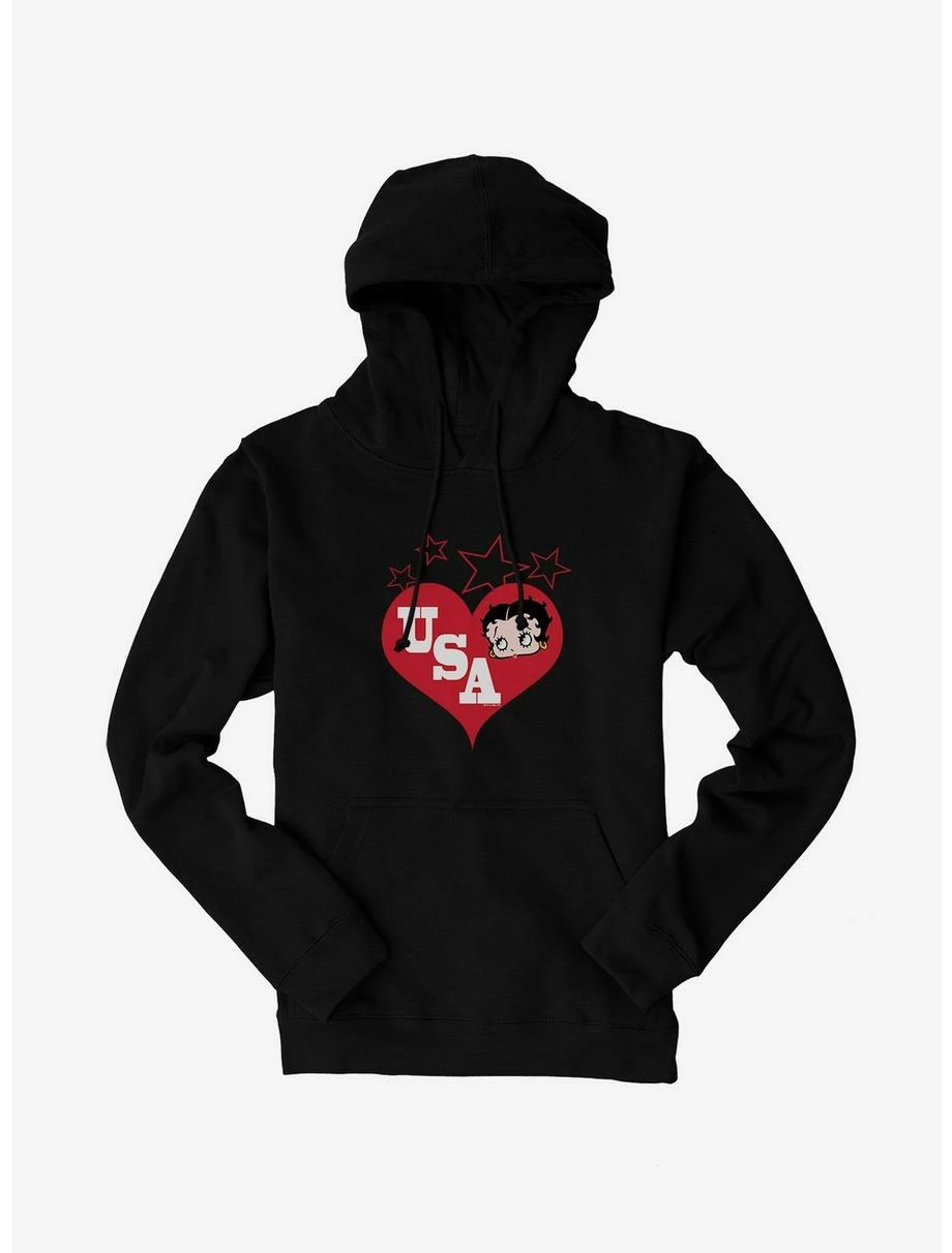Betty Boop Betty Hearts USA Hoodie 1 Betty Boop Betty Hearts USA Hoodie
