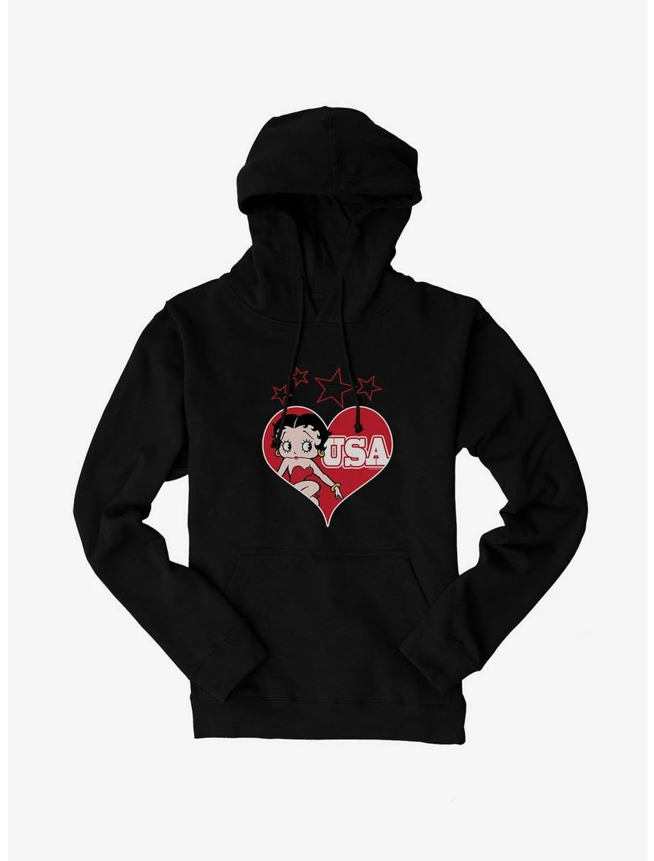 Betty Boop Love USA Hoodie 1 Betty Boop Love USA Hoodie