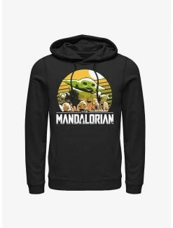 Star Wars The Mandalorian Grogu Playing With Stone Crabs Hoodie